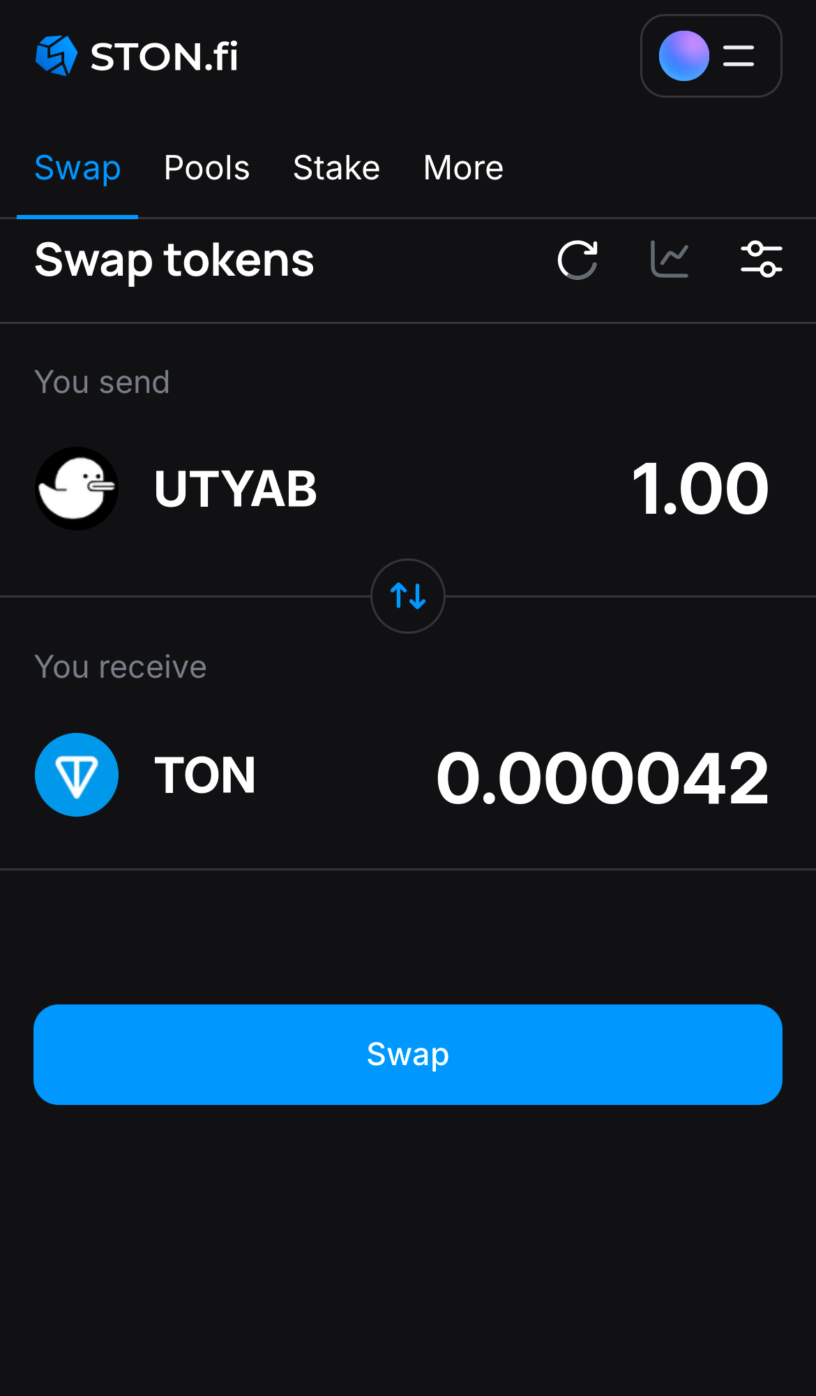 Input the quantity of tokens you‘re selling (or buying), and let the algorithm do all the calculations.