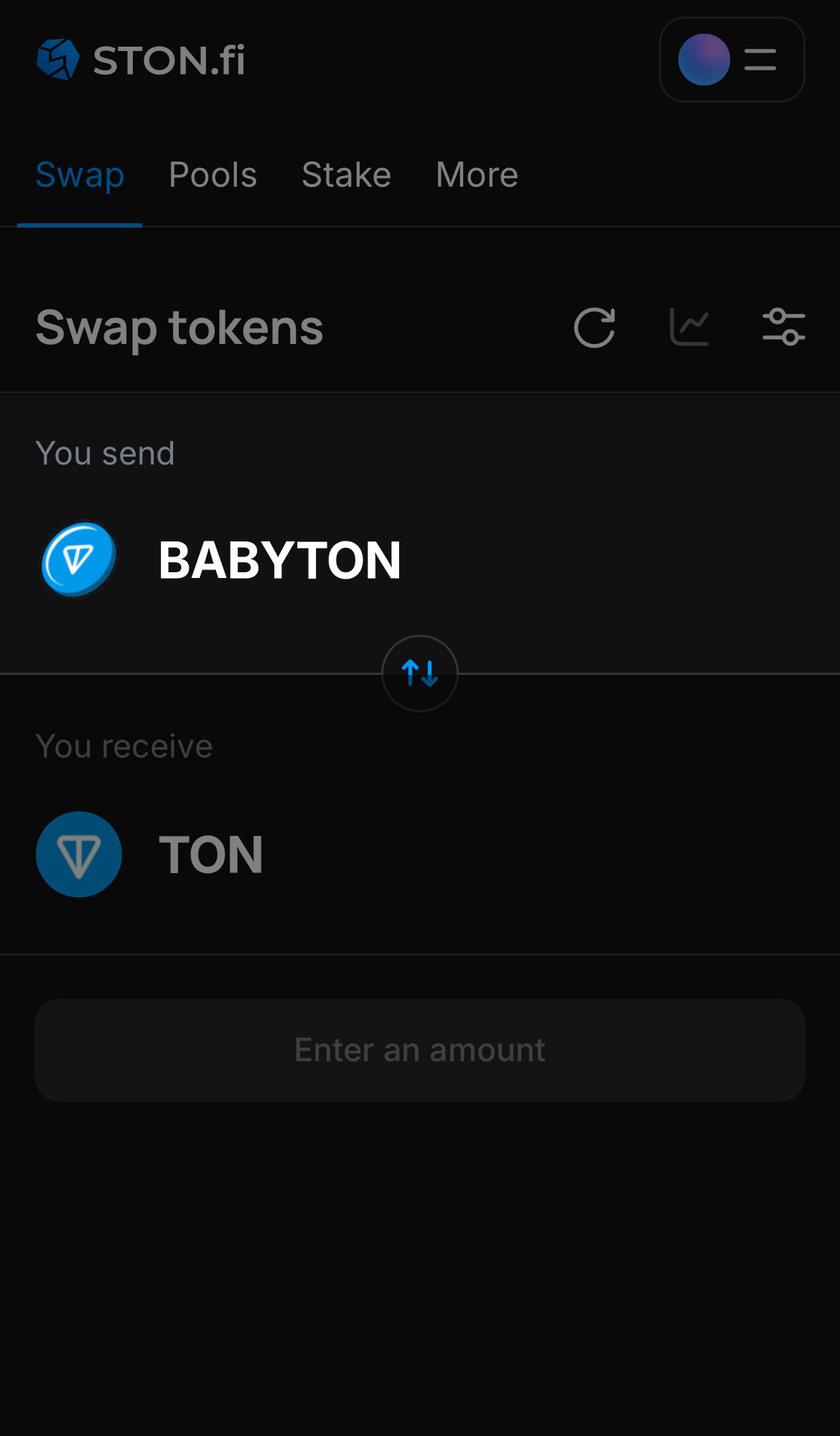 Selecione BABYTON na caixa ‘You send‘.