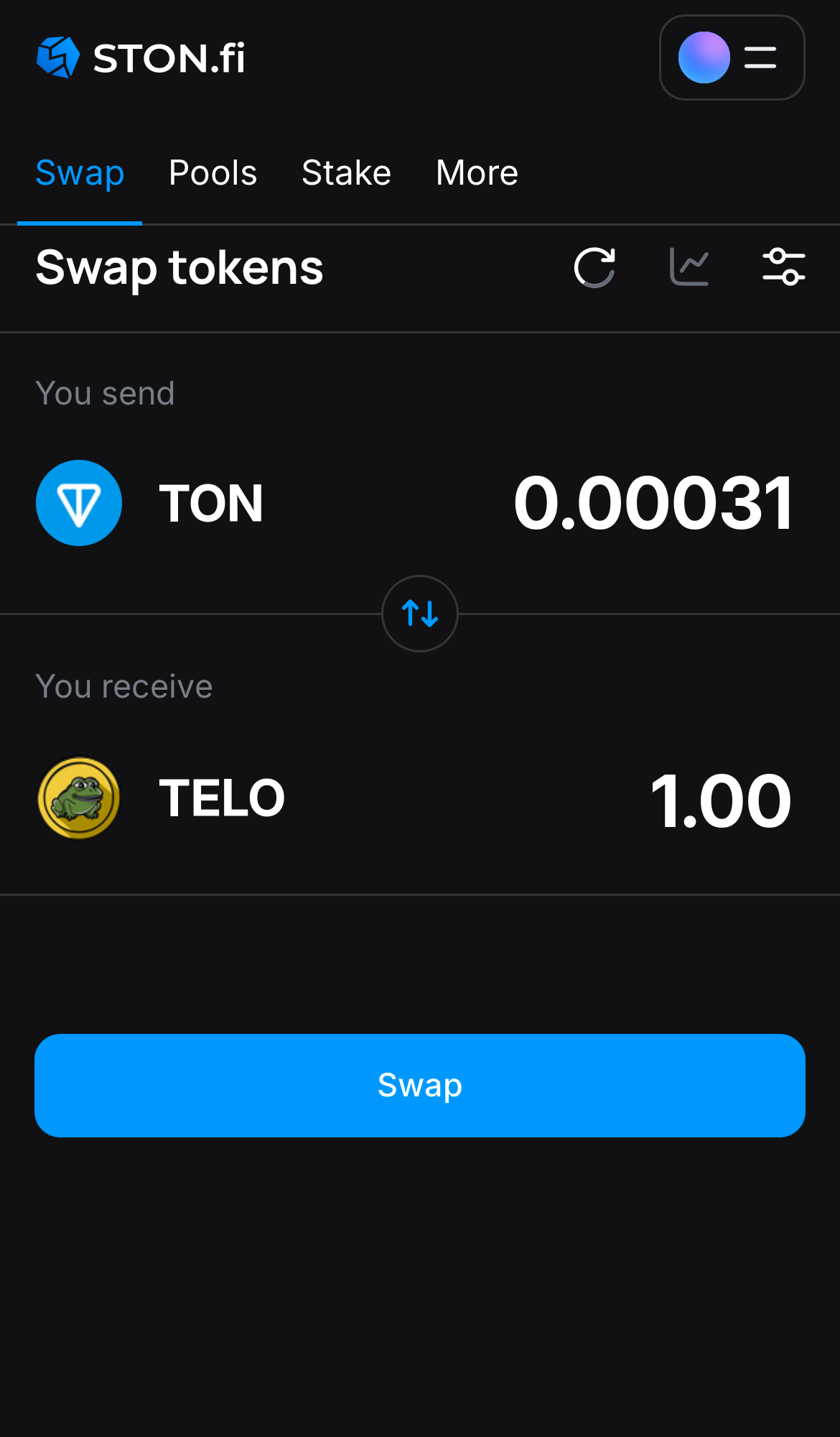 Masukkan jumlah token yang ingin Anda jual (atau beli), dan biarkan algoritma melakukan semua perhitungan.