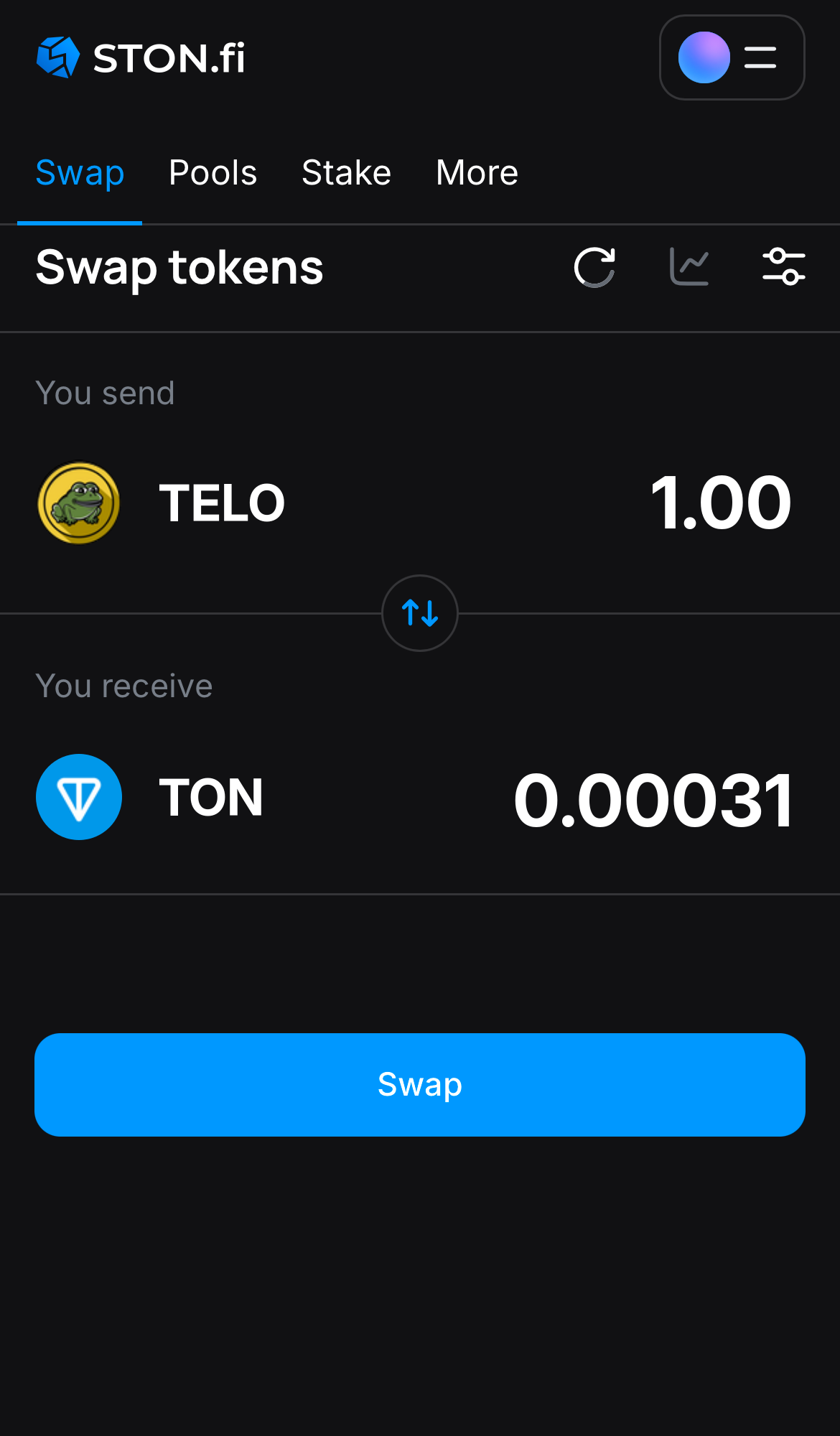 Masukkan jumlah token yang ingin Anda jual (atau beli), dan biarkan algoritma melakukan semua perhitungan.
