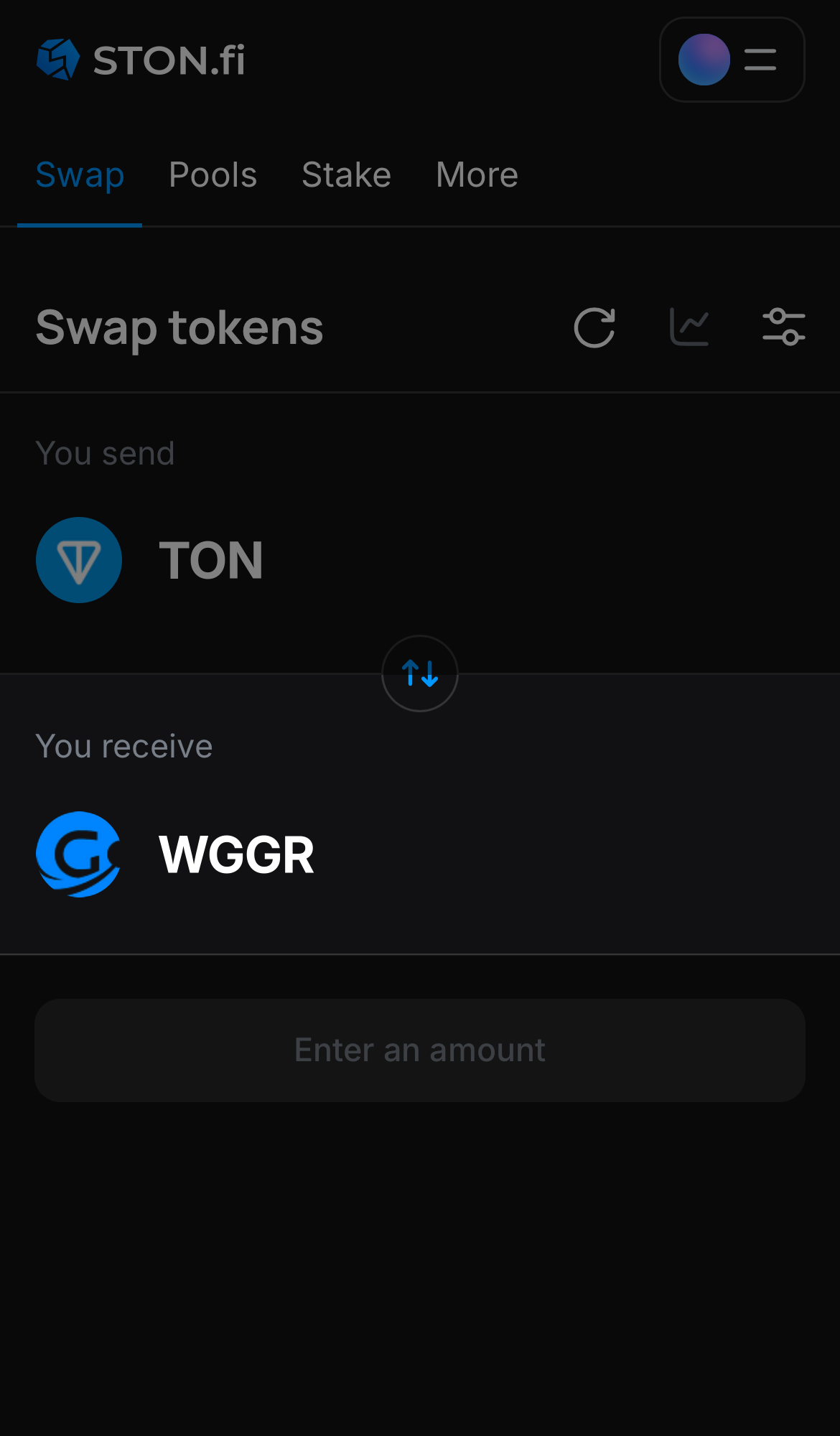 Choose wGGR in the ‘You receive‘ box.