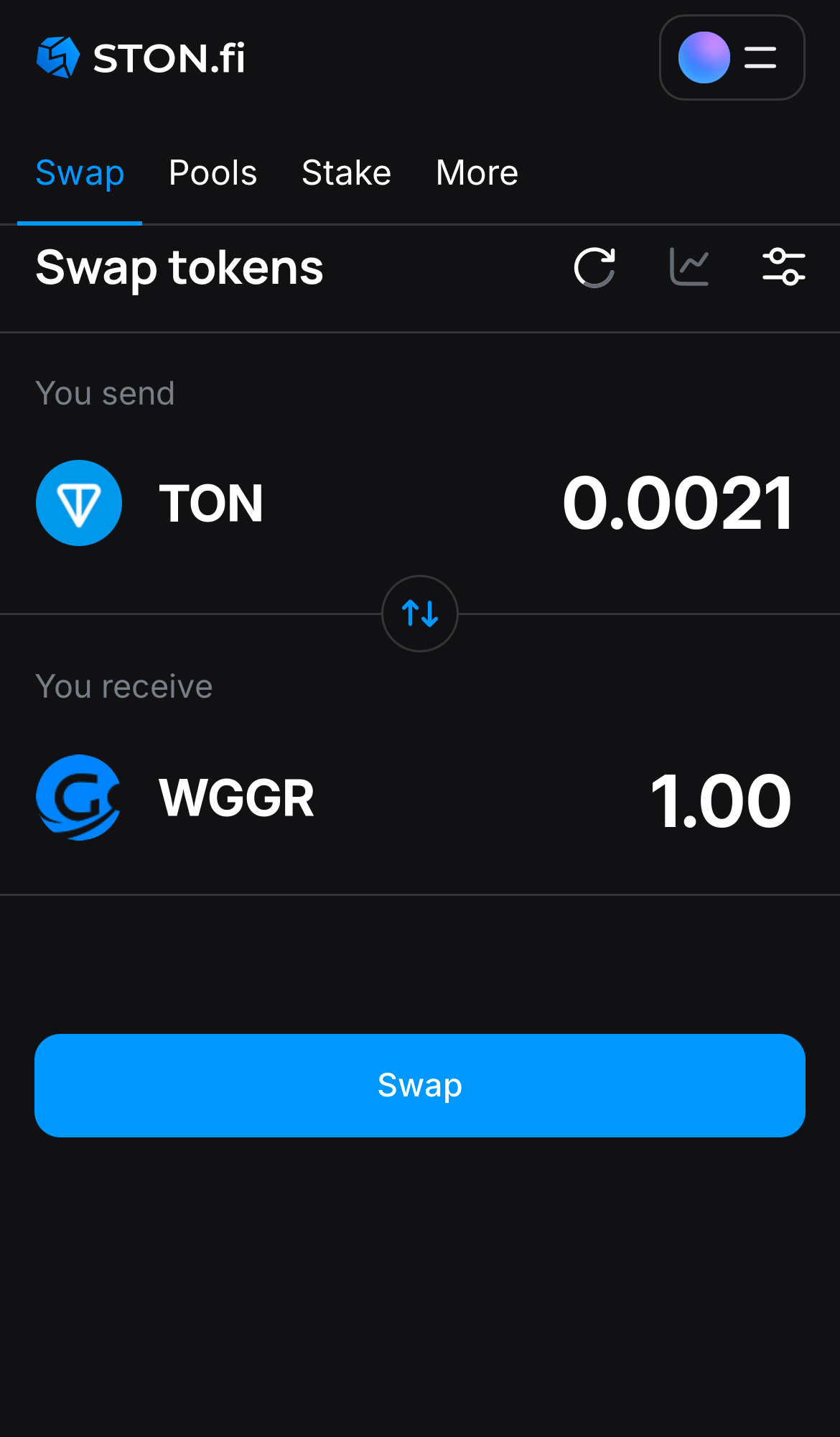 Input the quantity of tokens you‘re selling (or buying), and let the algorithm do all the calculations.