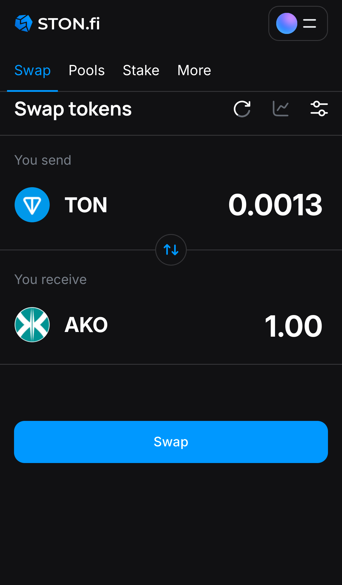 Ingresa la cantidad de tokens que vas a vender (o comprar), y deja que el algoritmo realice todos los cálculos.
