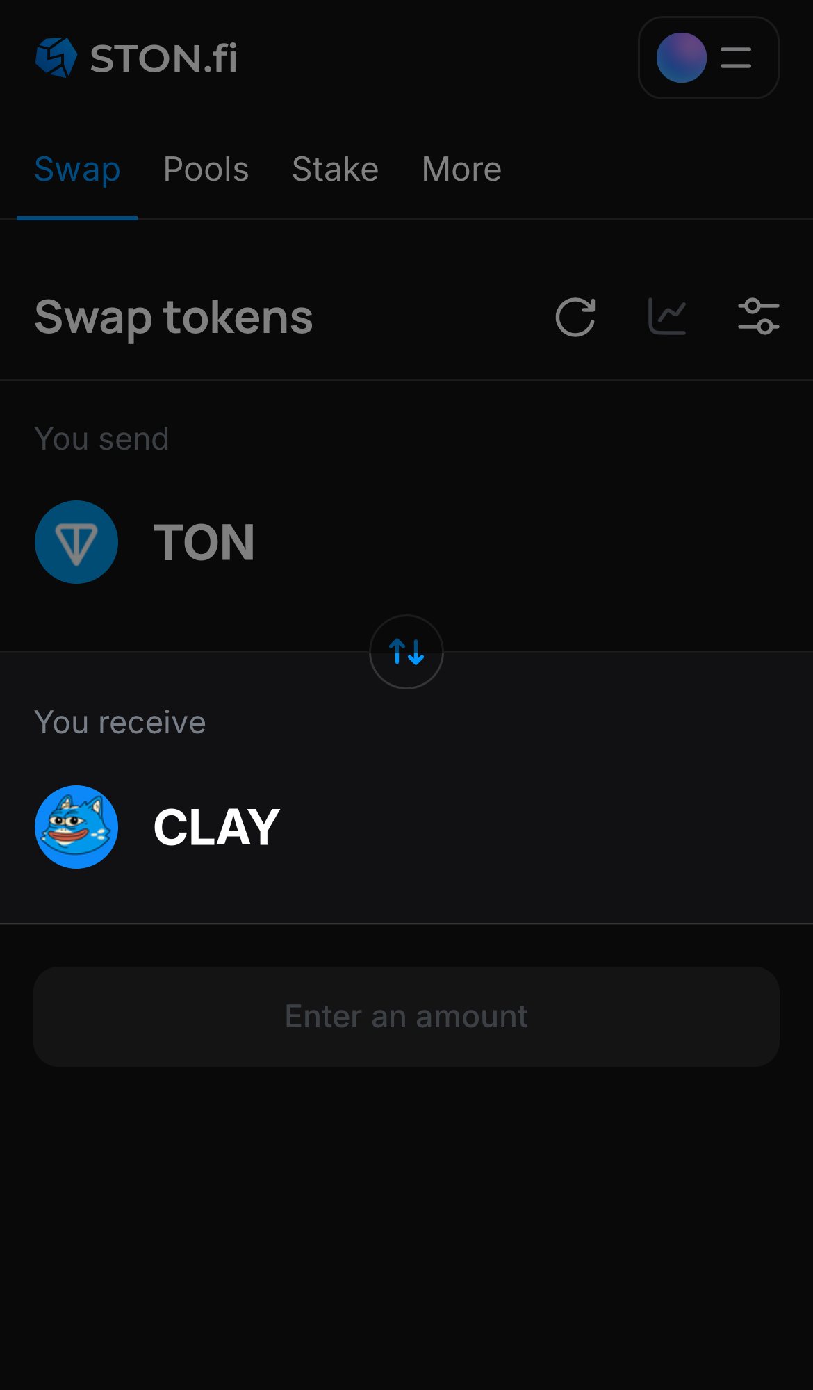 Elige CLAY en la casilla ‘You receive‘.
