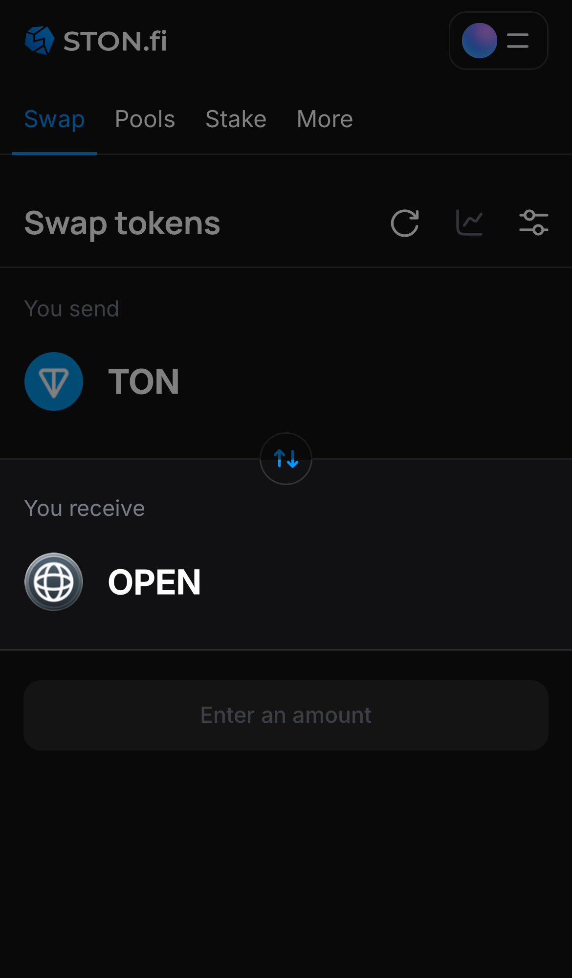 Pilih OPEN pada kotak ‘You receive‘.