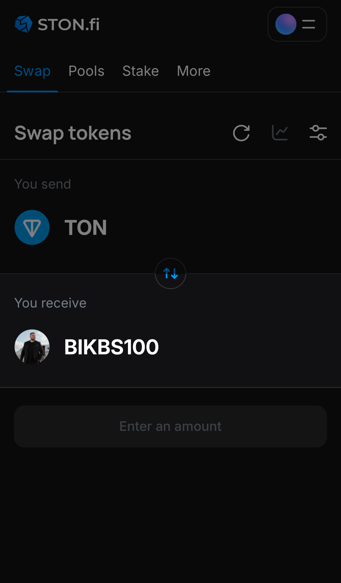 Selecione BIKBS100 na caixa ‘You receive‘.