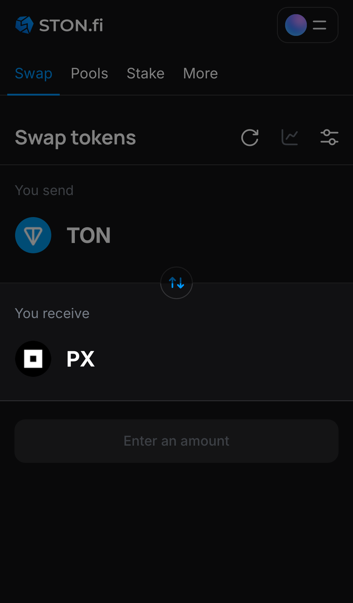 Pilih PX pada kotak ‘You receive‘.