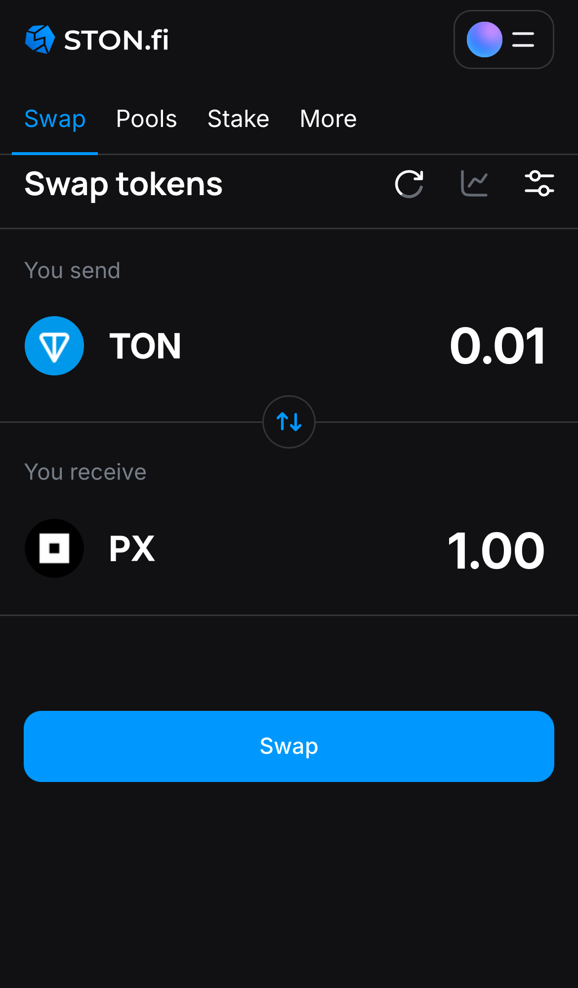 Masukkan jumlah token yang ingin Anda jual (atau beli), dan biarkan algoritma melakukan semua perhitungan.