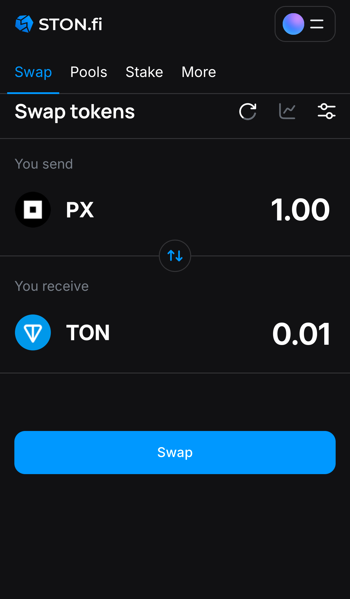 Masukkan jumlah token yang ingin Anda jual (atau beli), dan biarkan algoritma melakukan semua perhitungan.
