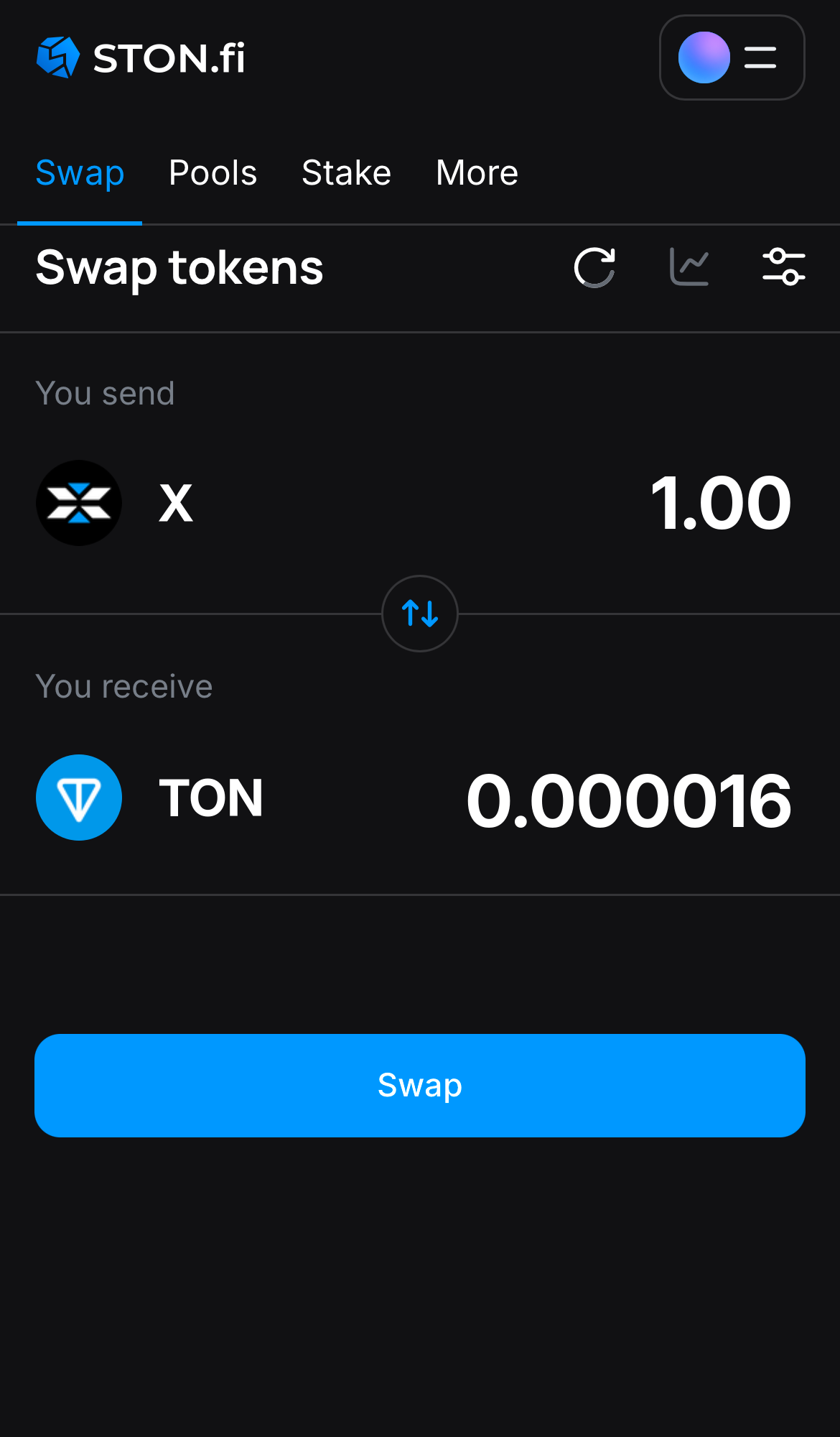 Nhập số lượng token bạn muốn bán (hoặc mua), và để thuật toán tự động tính toán.