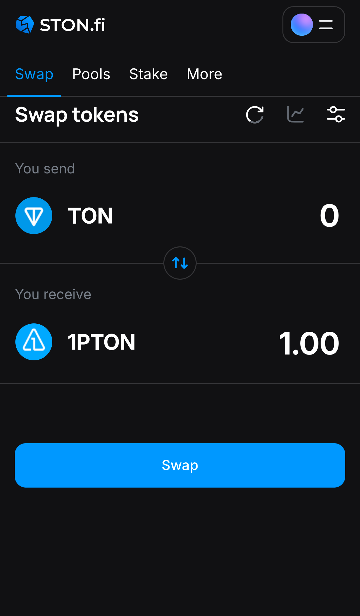 Input the quantity of tokens you‘re selling (or buying), and let the algorithm do all the calculations.