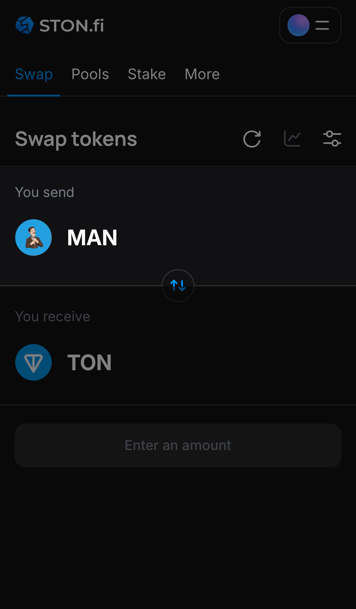 MAN را در جعبه ‘You send’ انتخاب کنید.