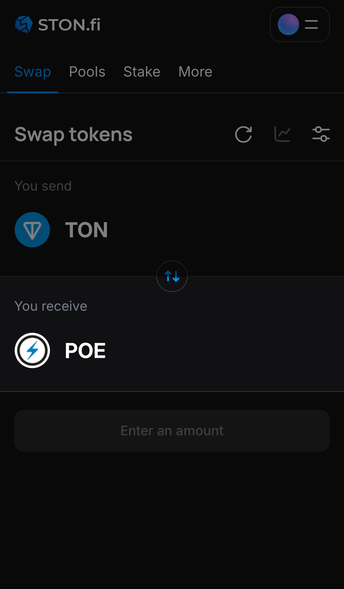 Choose POE in the ‘You receive‘ box.