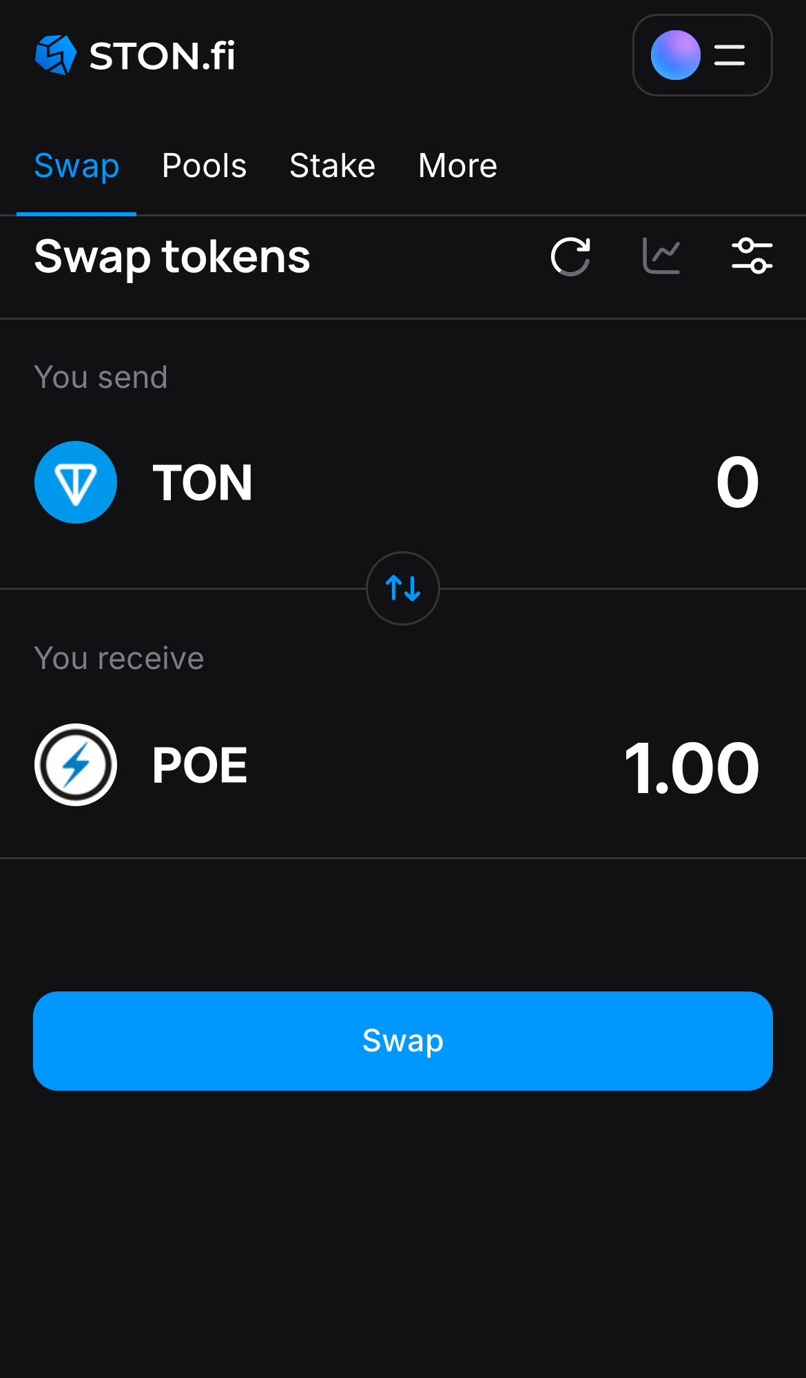 Input the quantity of tokens you‘re selling (or buying), and let the algorithm do all the calculations.