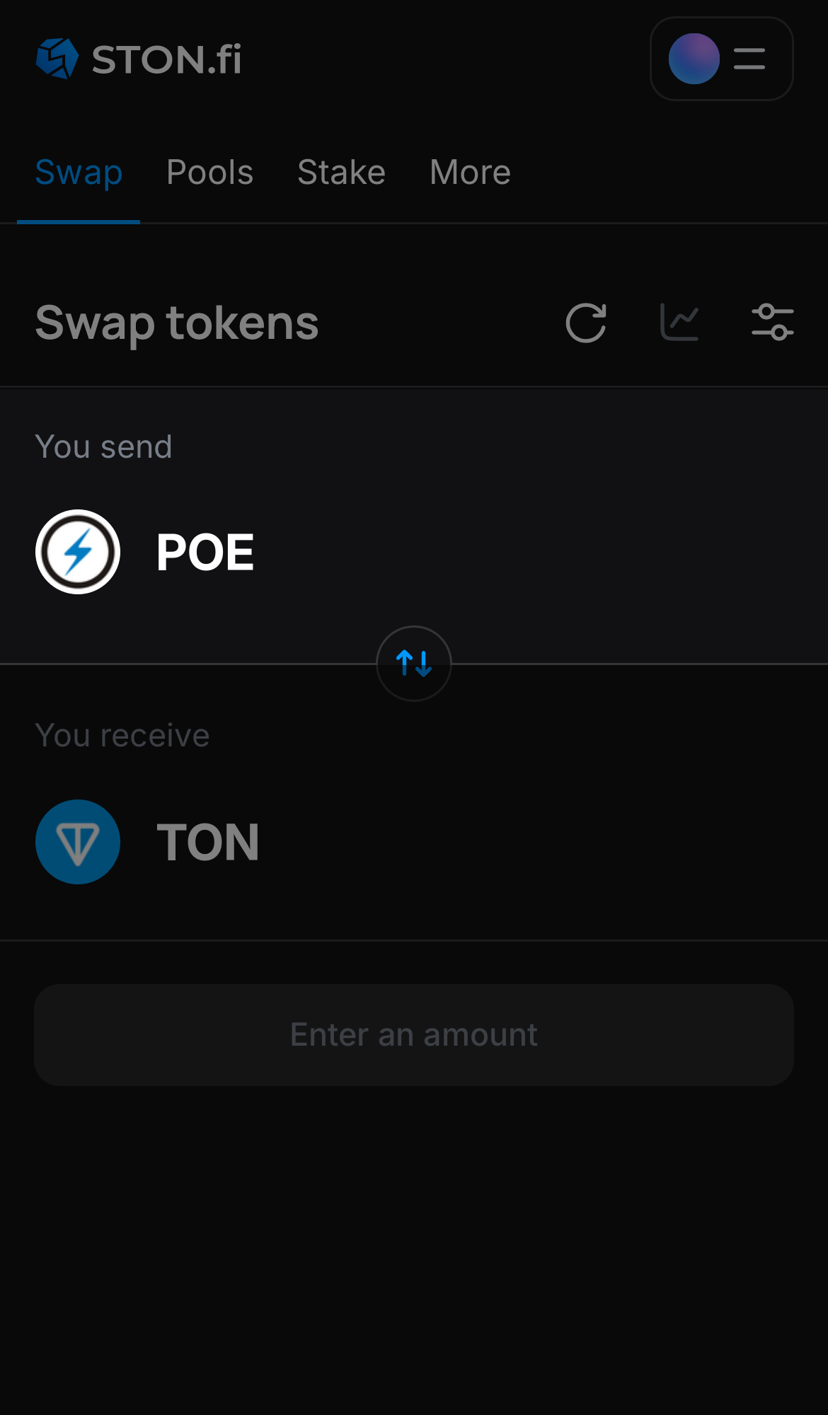 Choose POE in the ‘You send‘ box.