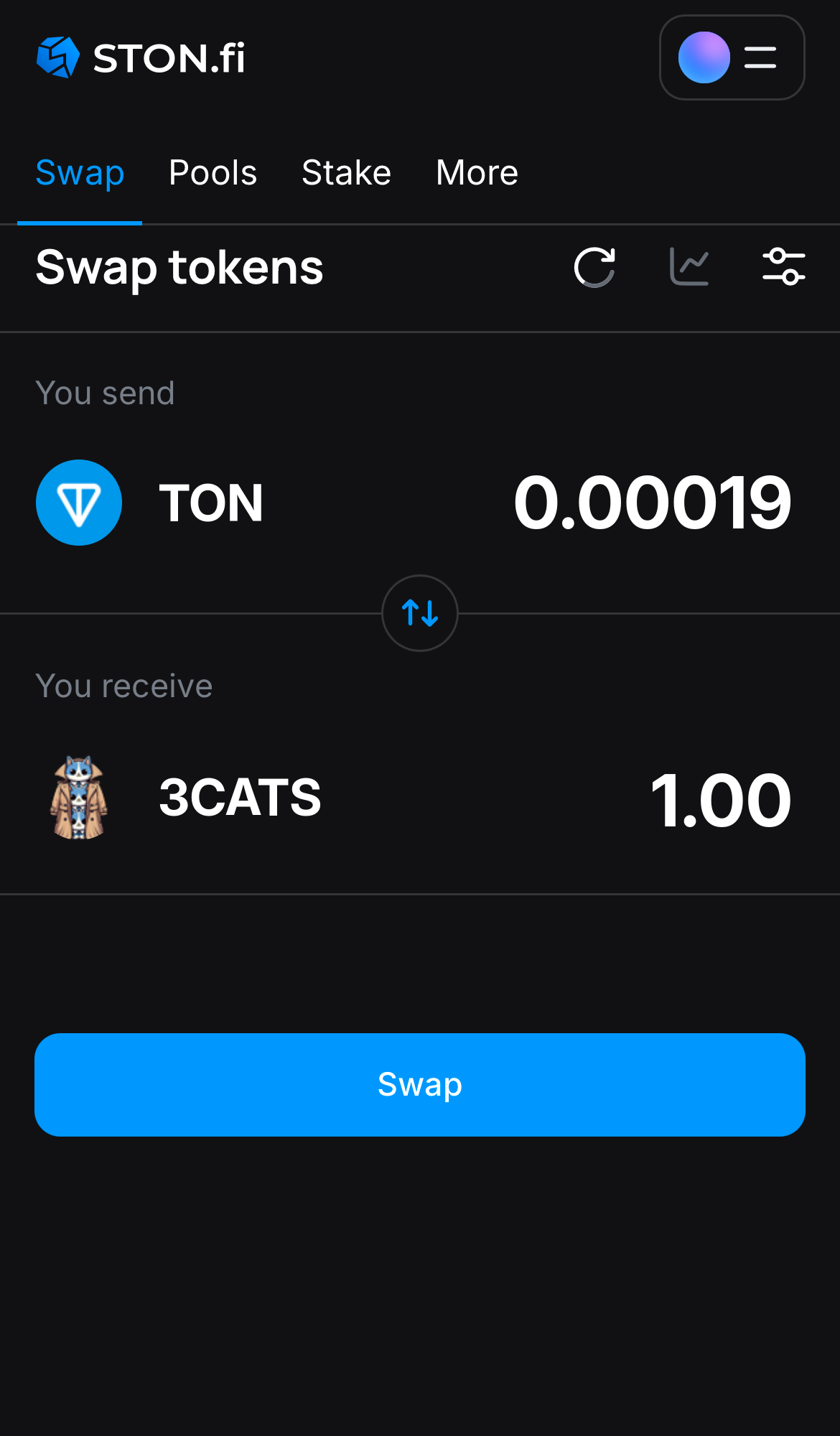 Input the quantity of tokens you‘re selling (or buying), and let the algorithm do all the calculations.