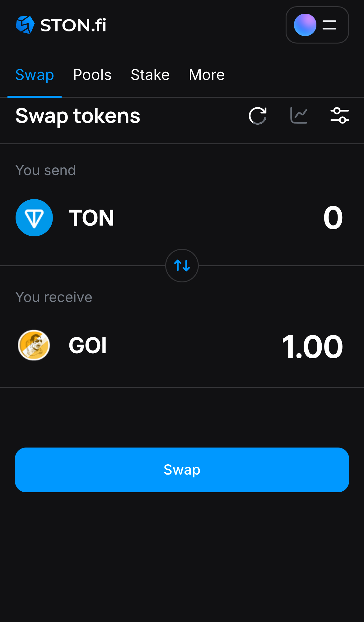 Masukkan jumlah token yang ingin Anda jual (atau beli), dan biarkan algoritma melakukan semua perhitungan.