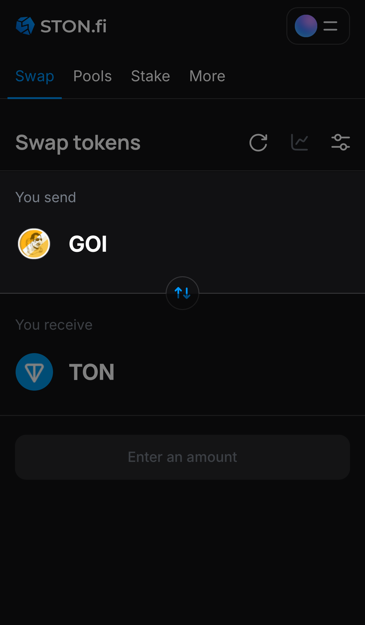 Pilih GOI pada kotak ‘You send‘.