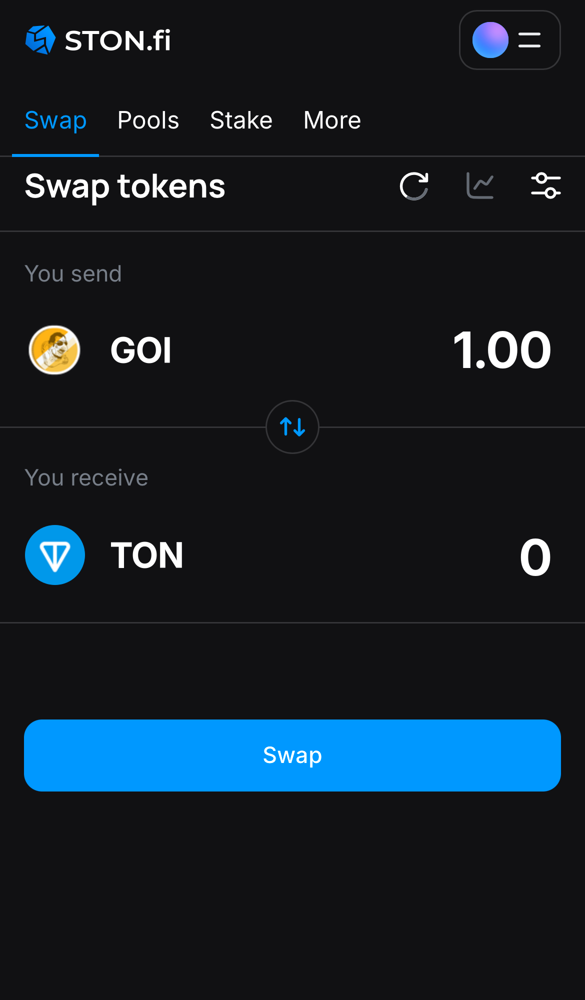 Masukkan jumlah token yang ingin Anda jual (atau beli), dan biarkan algoritma melakukan semua perhitungan.