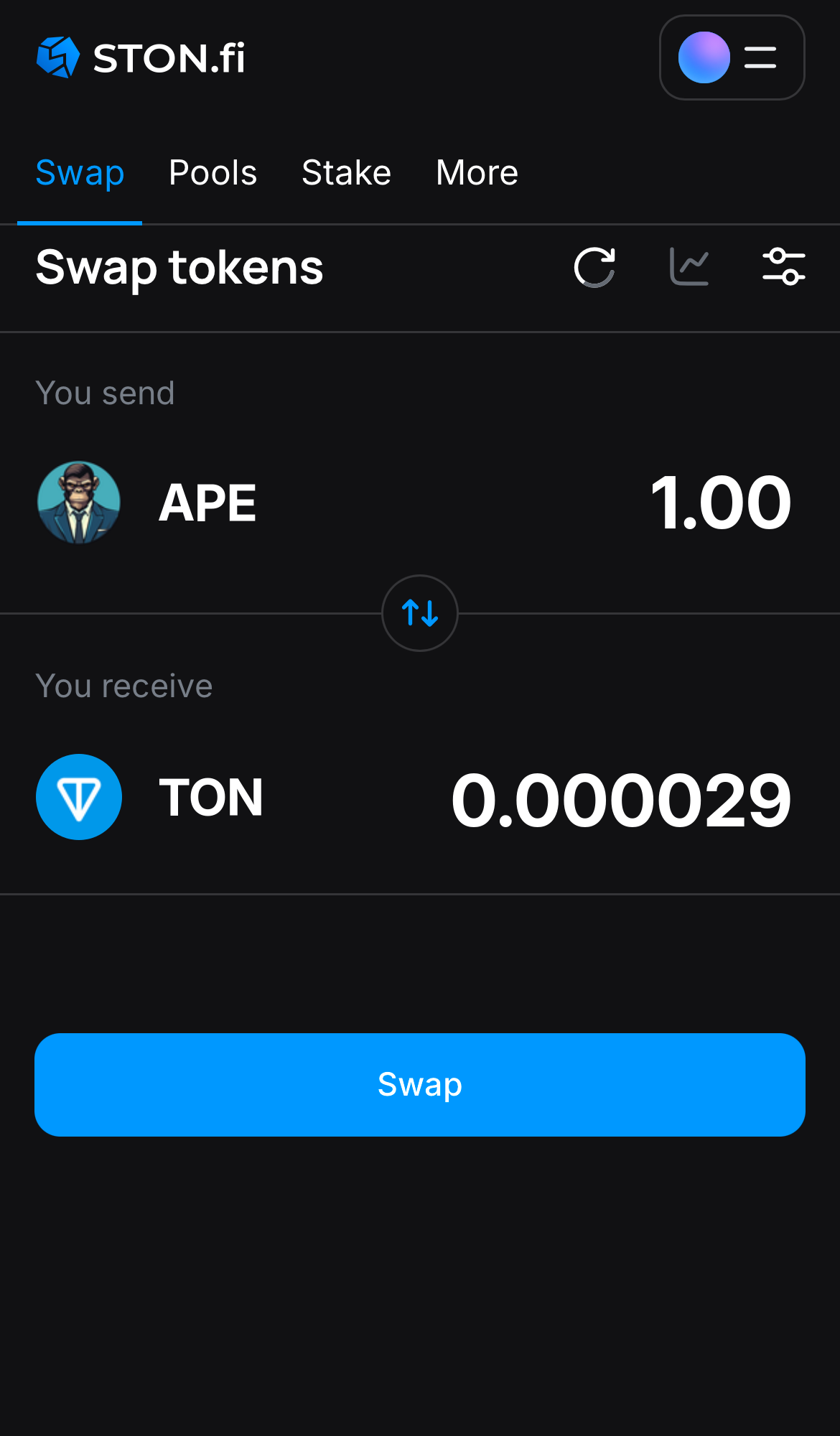 Nhập số lượng token bạn muốn bán (hoặc mua), và để thuật toán tự động tính toán.