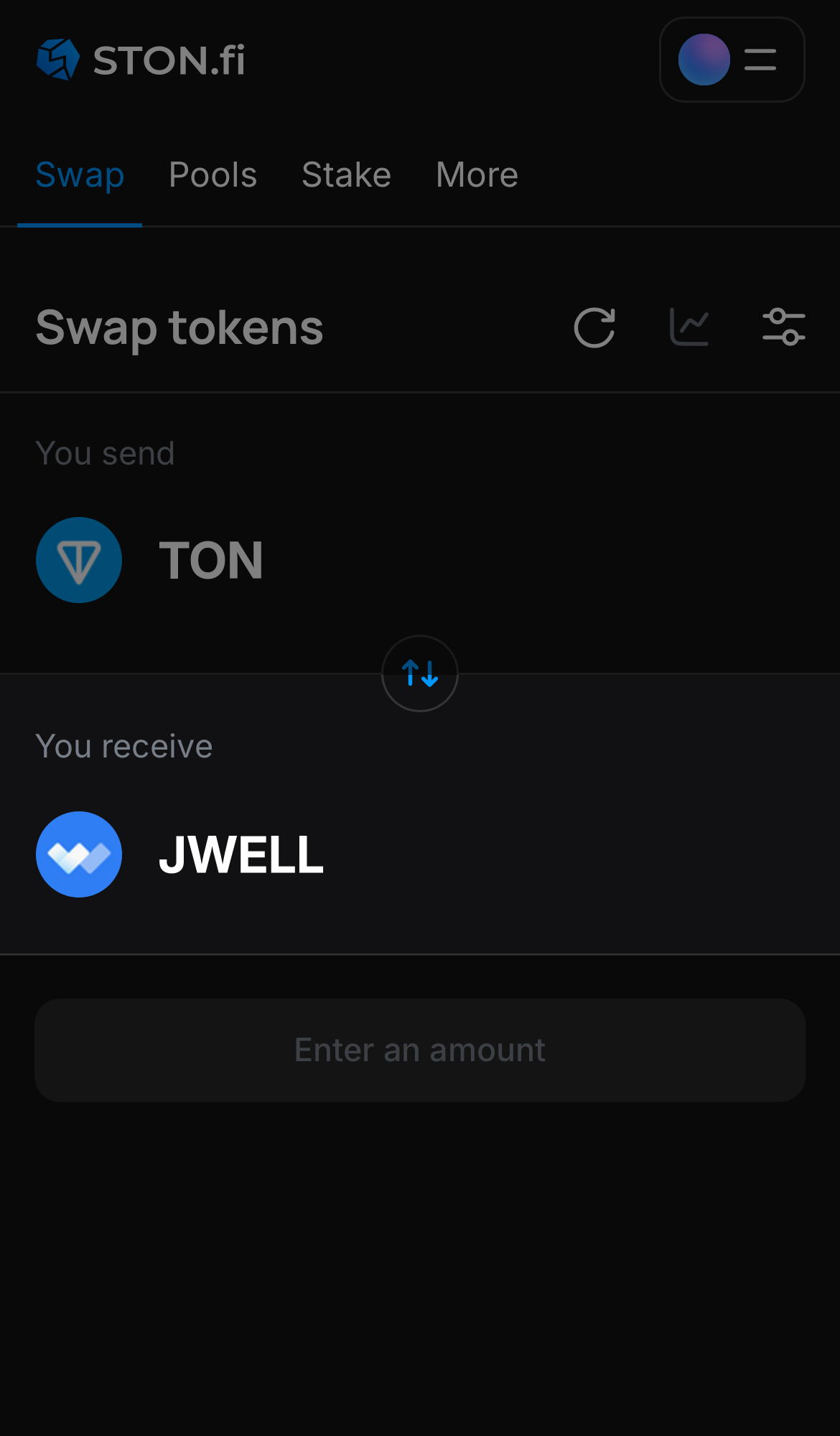 Choose jWELL in the ‘You receive‘ box.