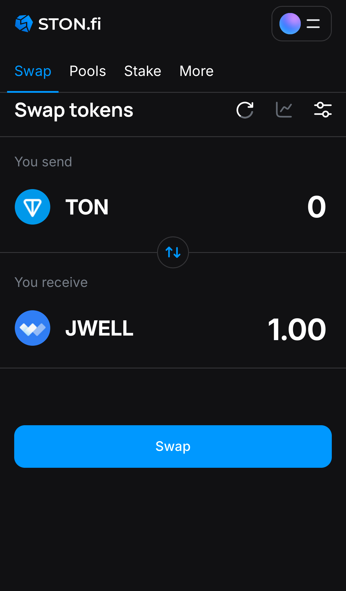 Input the quantity of tokens you‘re selling (or buying), and let the algorithm do all the calculations.