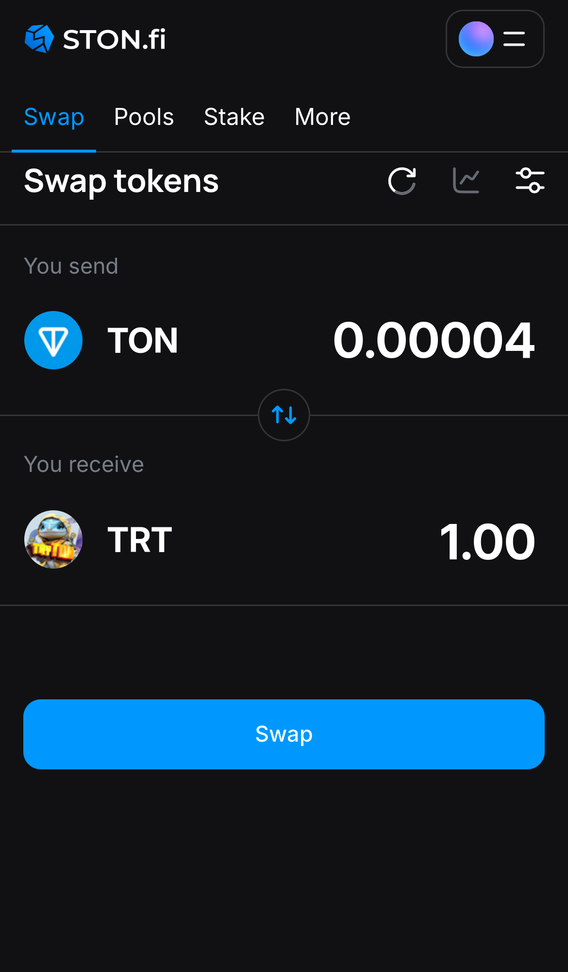 Nhập số lượng token bạn muốn bán (hoặc mua), và để thuật toán tự động tính toán.
