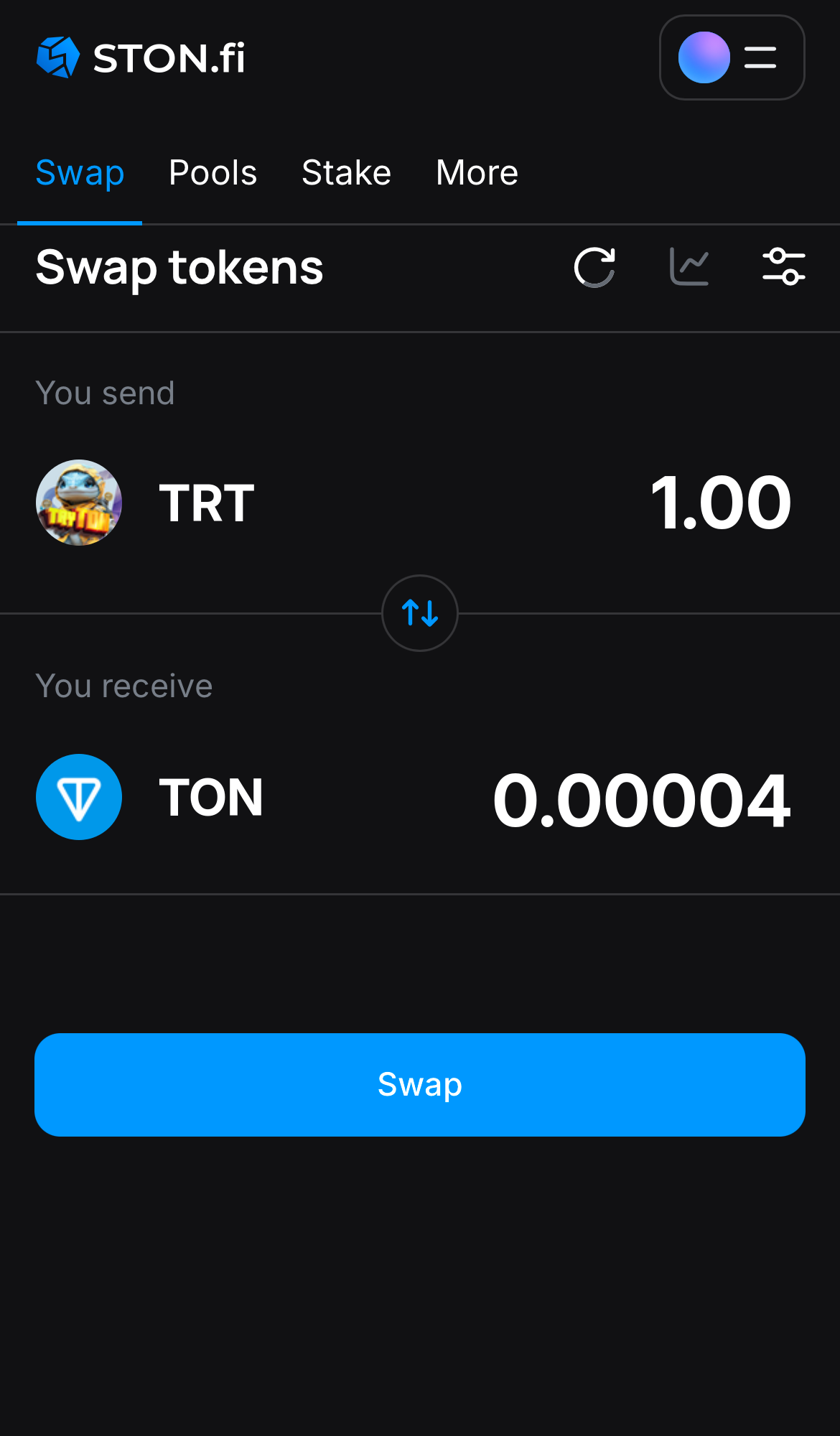 Nhập số lượng token bạn muốn bán (hoặc mua), và để thuật toán tự động tính toán.