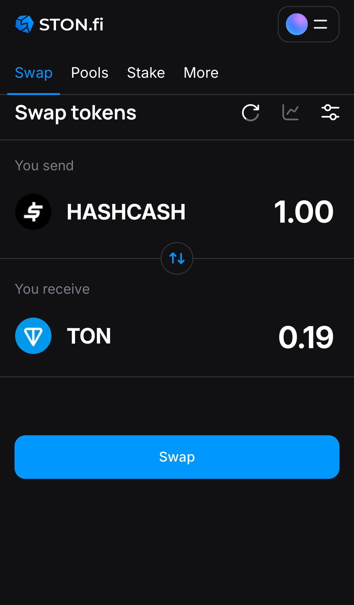 Insira a quantidade de tokens que deseja vender (ou comprar) e deixe o algoritmo fazer todos os cálculos.