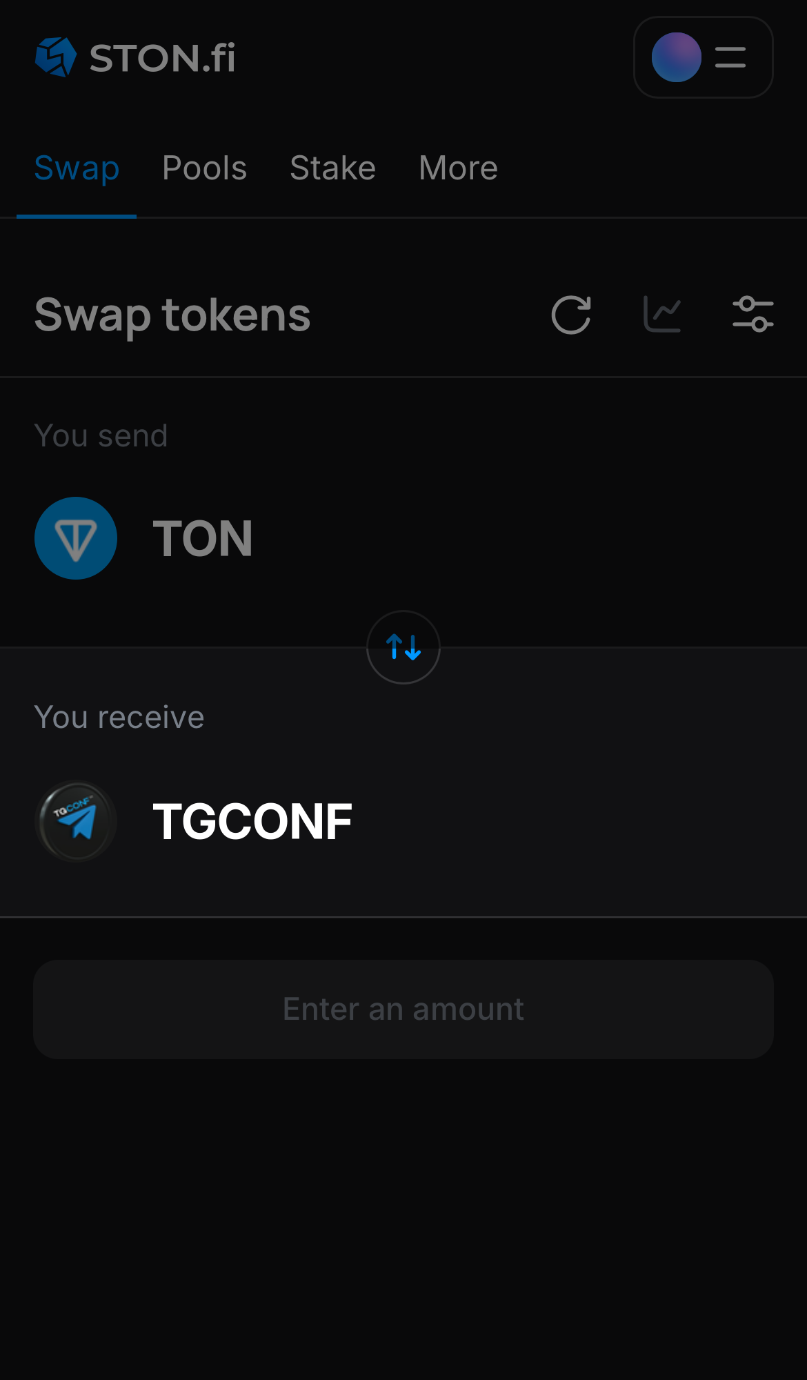 Chọn TGCONF trong ô ‘You receive‘.