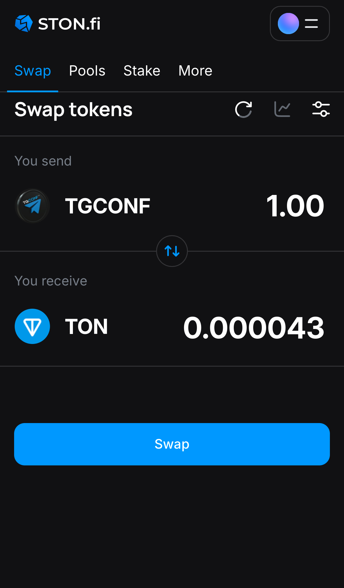 Nhập số lượng token bạn muốn bán (hoặc mua), và để thuật toán tự động tính toán.