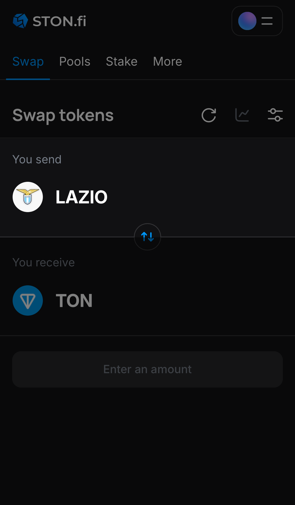 Choose Lazio in the ‘You send‘ box.