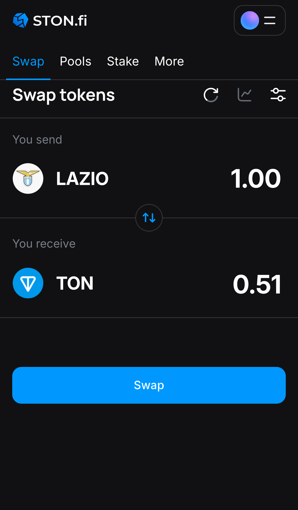 Input the quantity of tokens you‘re selling (or buying), and let the algorithm do all the calculations.