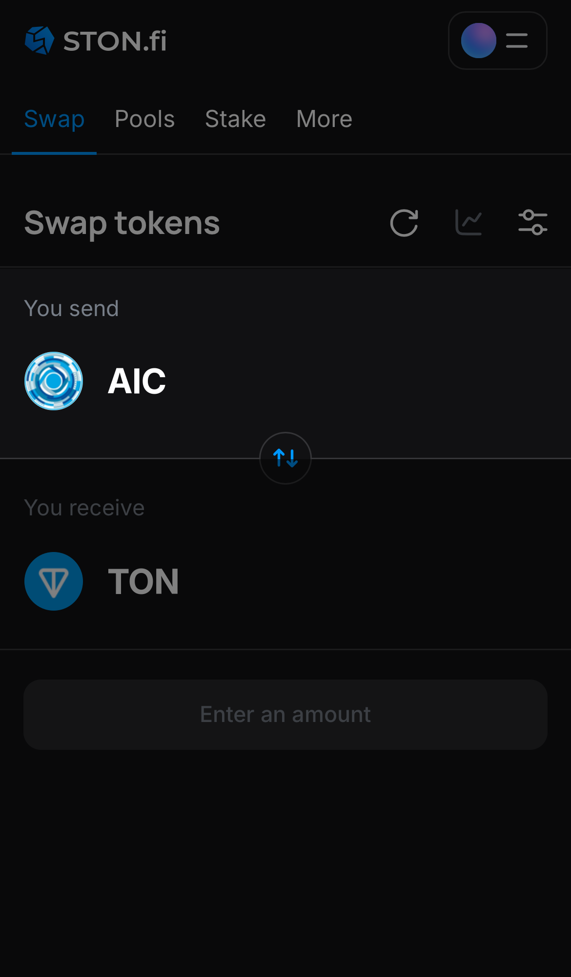 Choose AIC in the ‘You send‘ box.