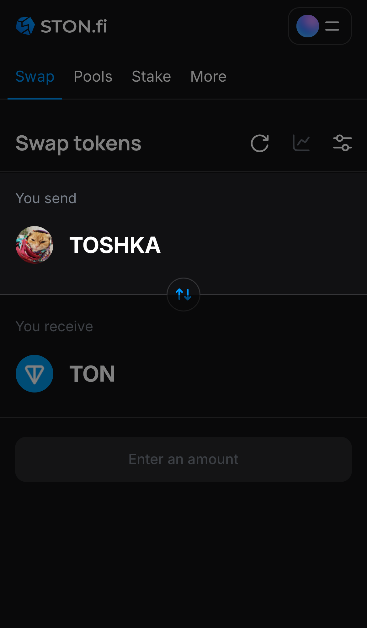 Selecione TOSHKA na caixa ‘You send‘.