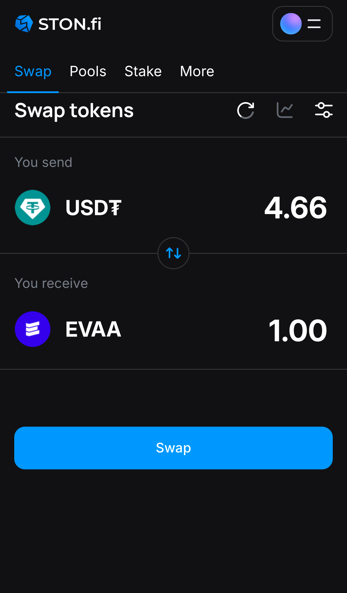 Masukkan jumlah token yang ingin Anda jual (atau beli), dan biarkan algoritma melakukan semua perhitungan.