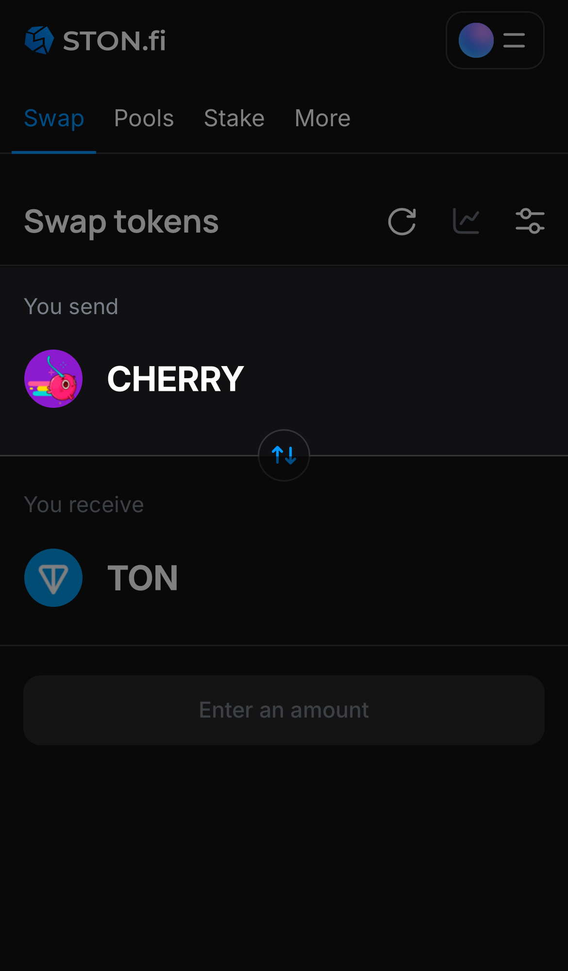 Choisissez CHERRY dans la case ‘You send‘.