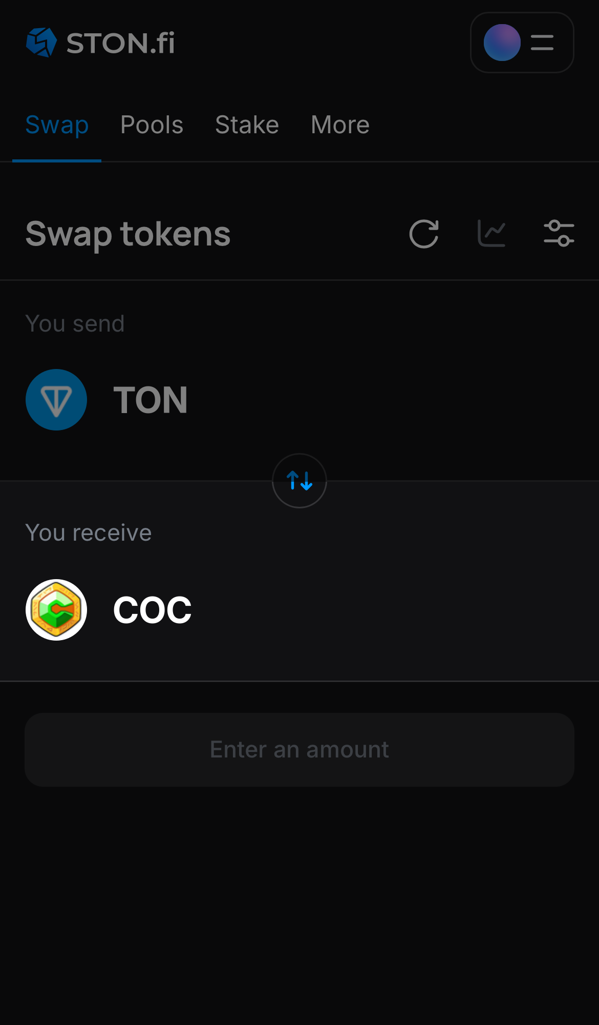 Elige COC en la casilla ‘You receive‘.