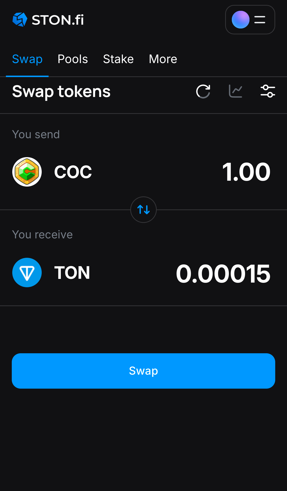 Ingresa la cantidad de tokens que vas a vender (o comprar), y deja que el algoritmo realice todos los cálculos.