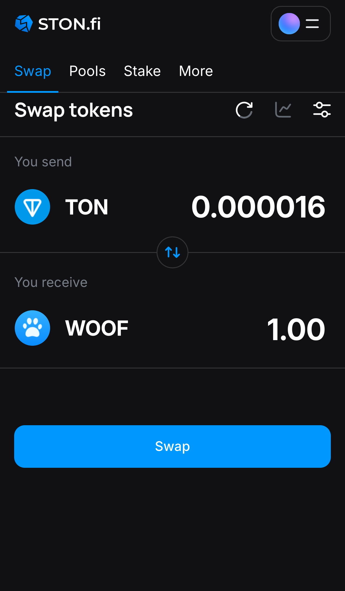 Masukkan jumlah token yang ingin Anda jual (atau beli), dan biarkan algoritma melakukan semua perhitungan.