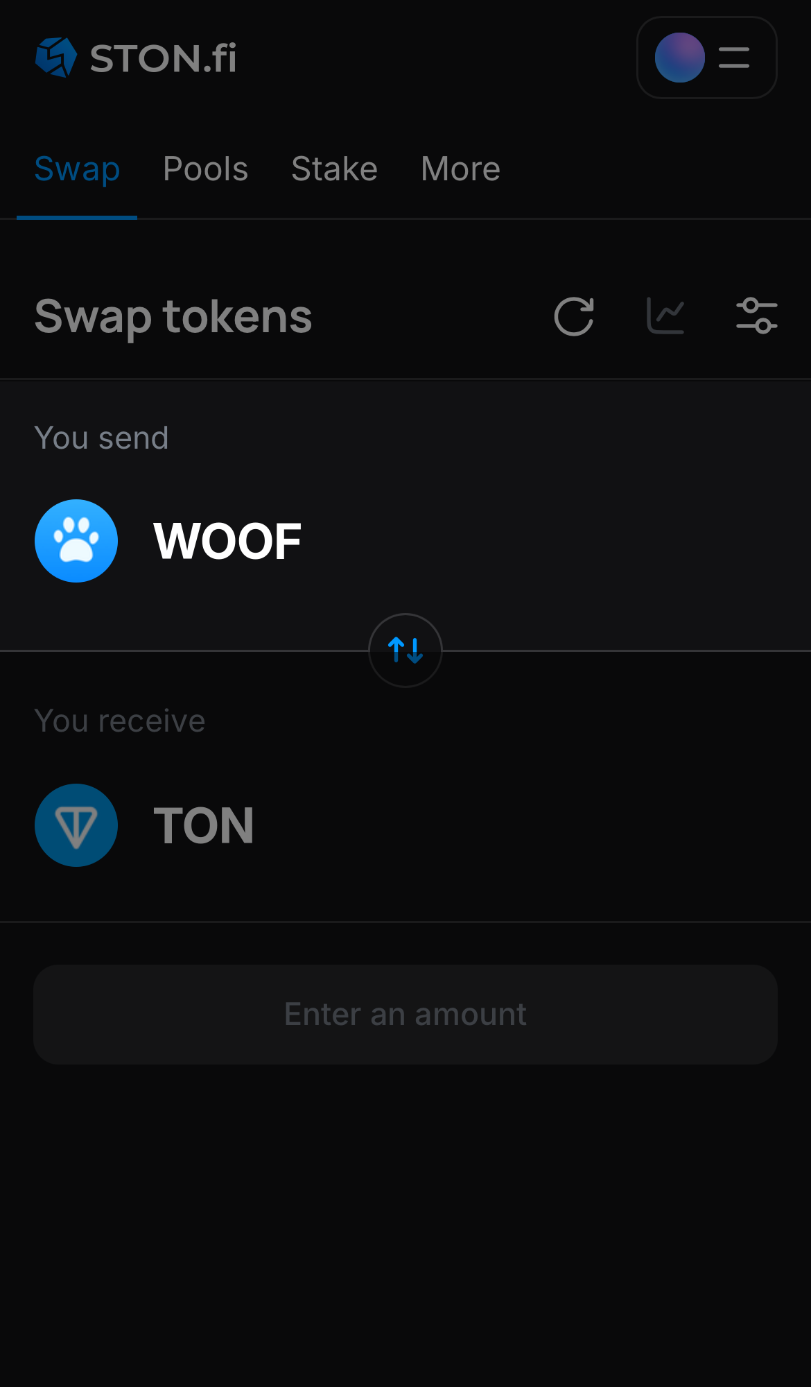 Pilih WOOF pada kotak ‘You send‘.