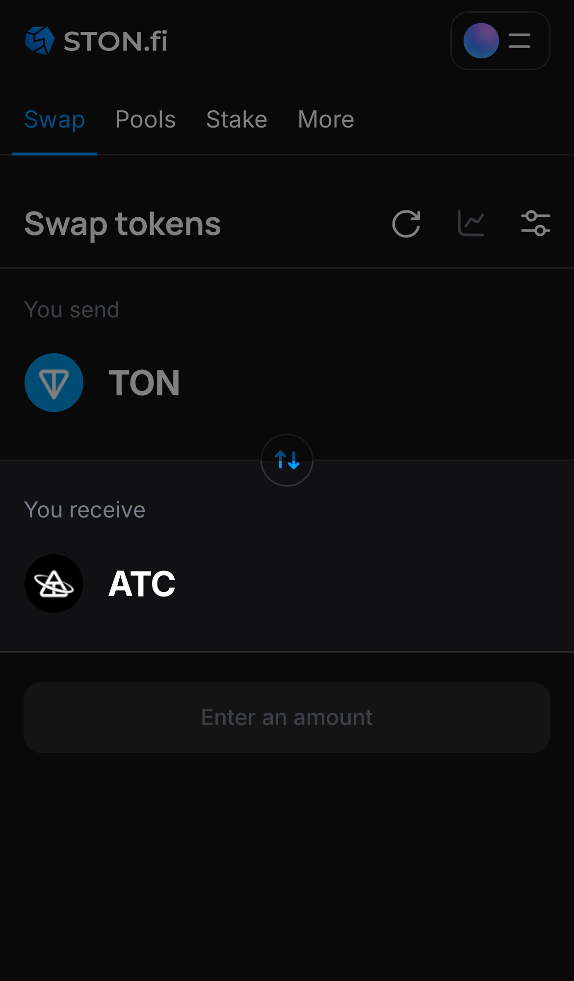 Selecione ATC na caixa ‘You receive‘.