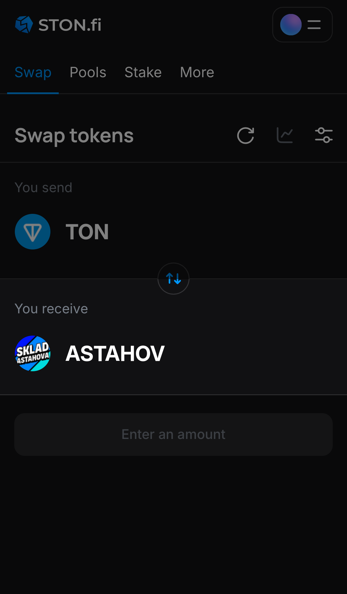 Selecione ASTAHOV na caixa ‘You receive‘.