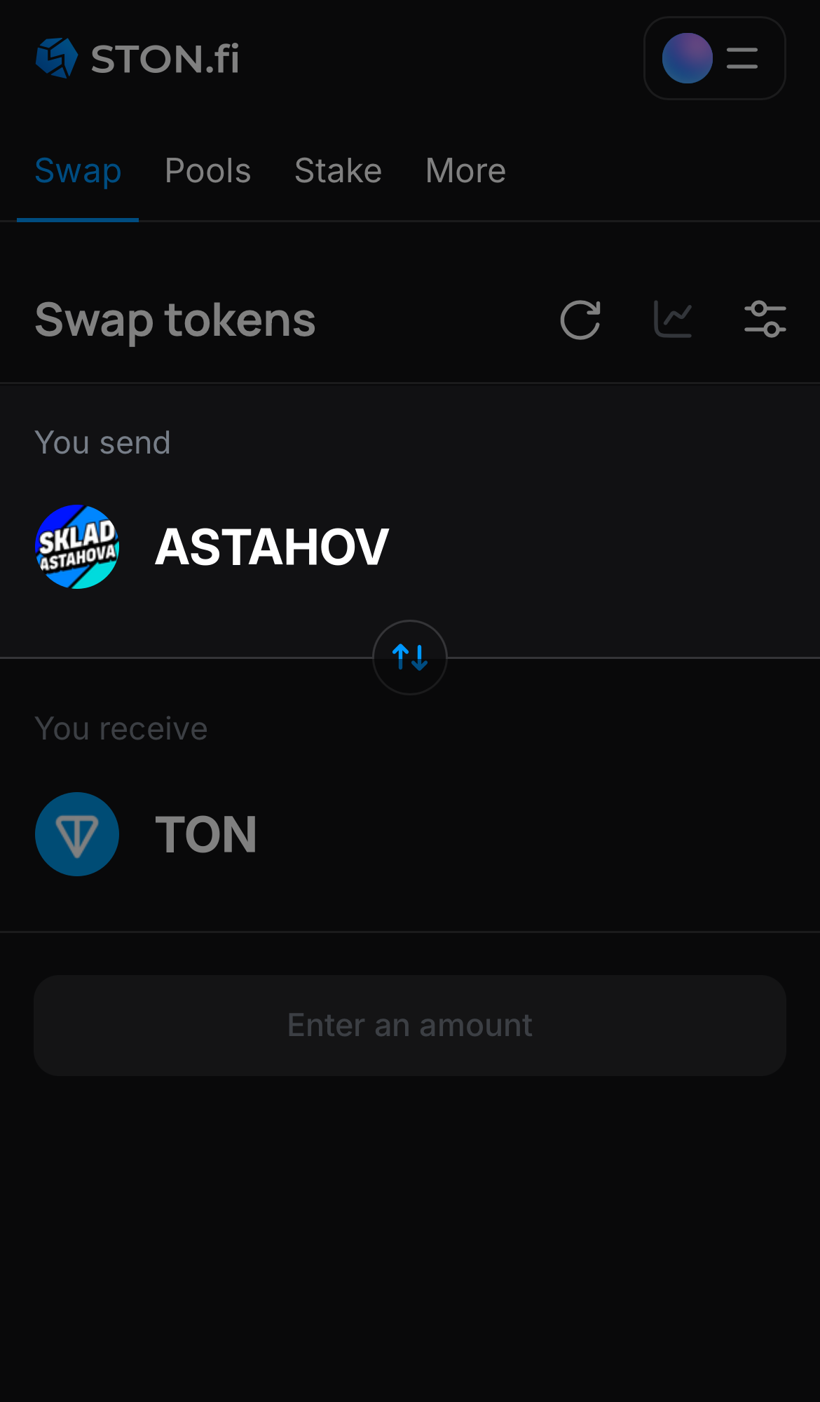 Selecione ASTAHOV na caixa ‘You send‘.