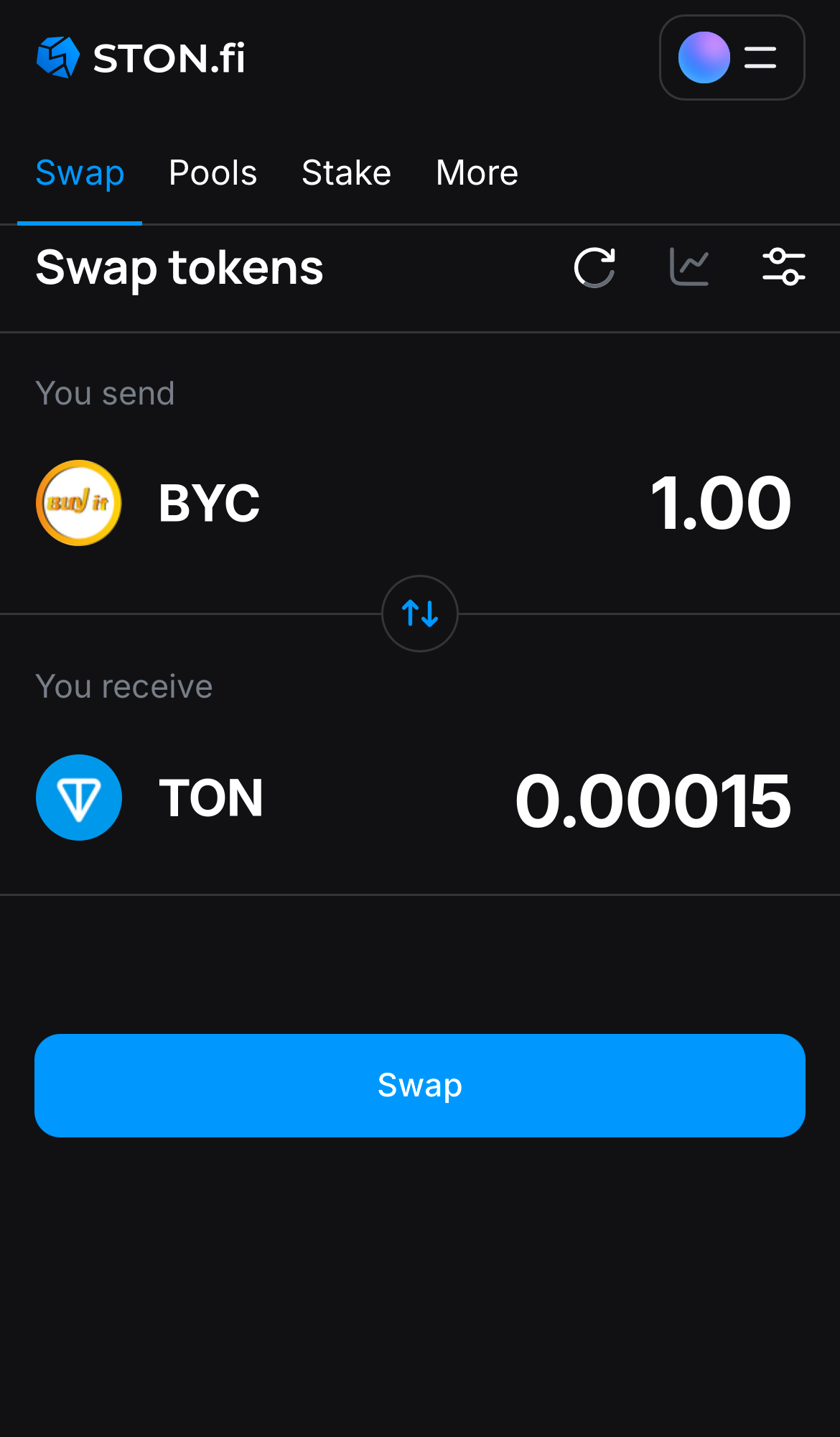 Ingresa la cantidad de tokens que vas a vender (o comprar), y deja que el algoritmo realice todos los cálculos.