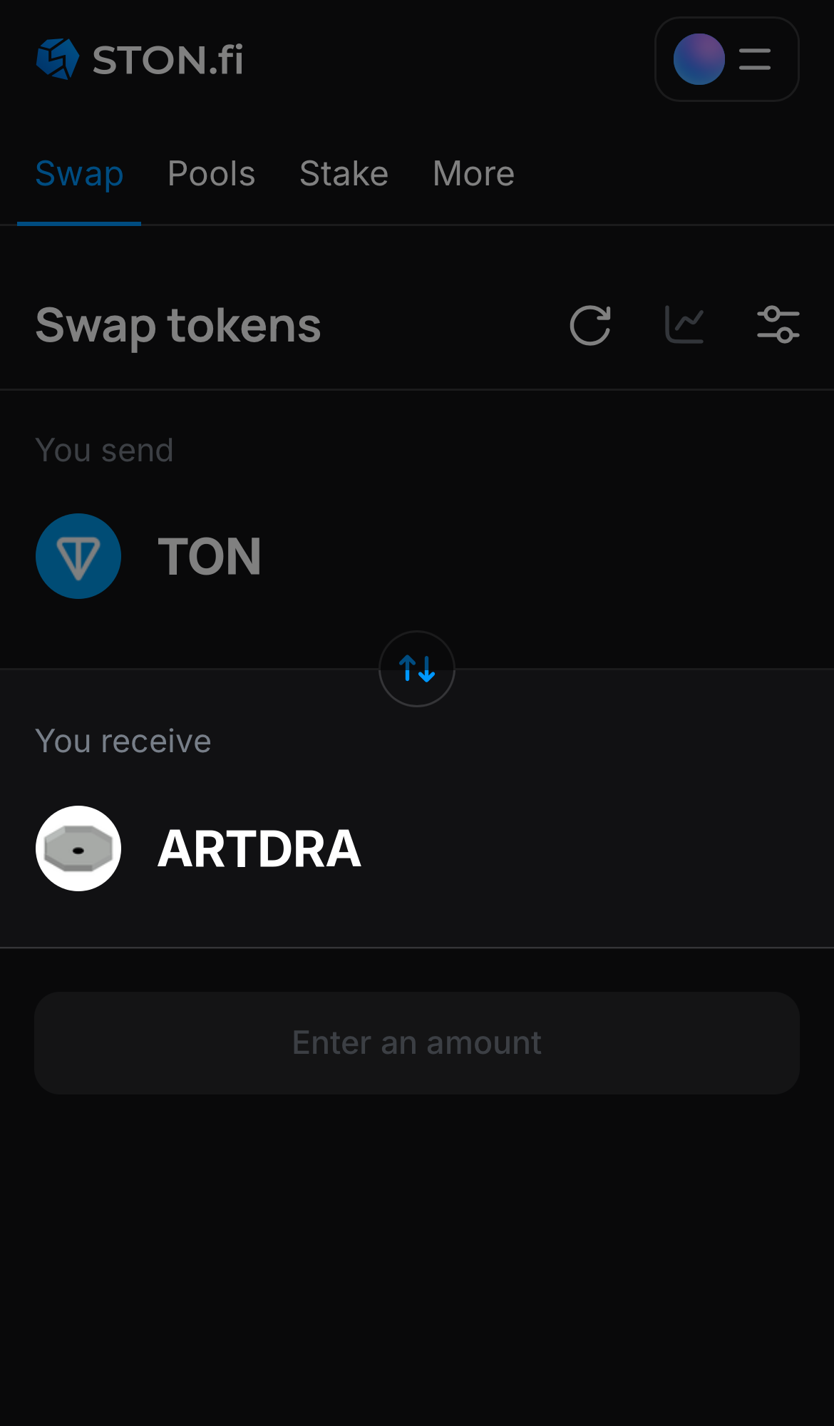 Pilih ARTDRA pada kotak ‘You receive‘.