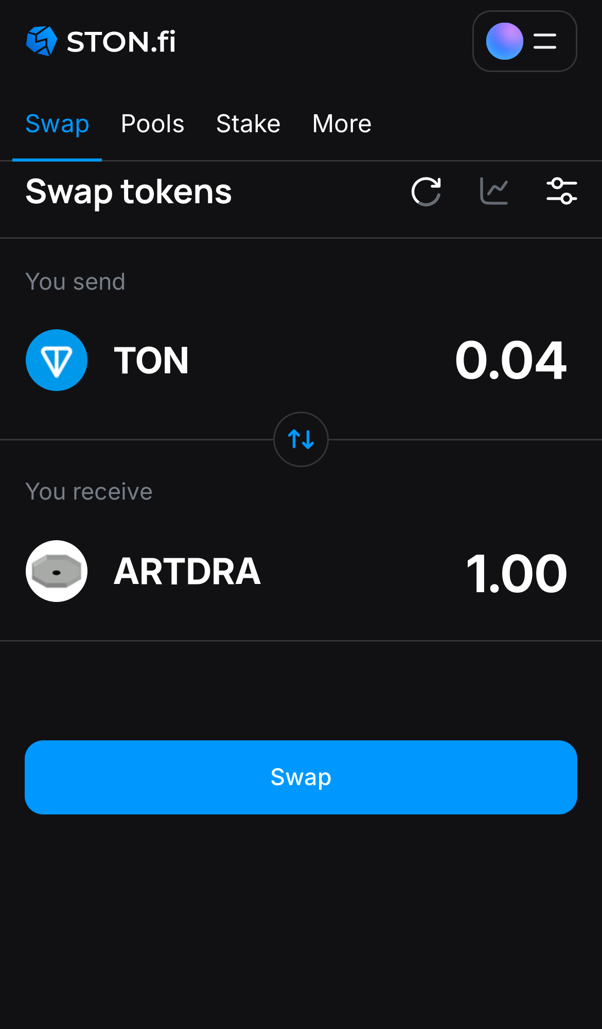 Masukkan jumlah token yang ingin Anda jual (atau beli), dan biarkan algoritma melakukan semua perhitungan.