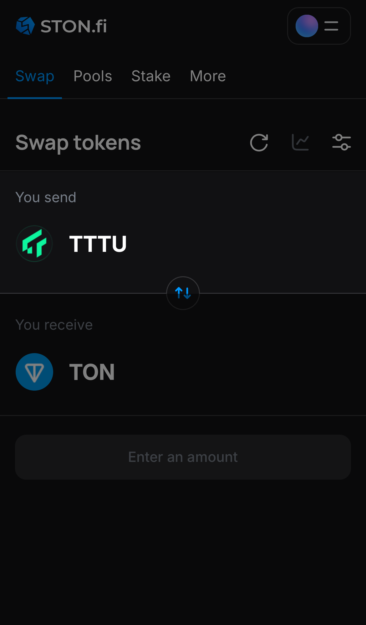 Choose TTTU in the ‘You send‘ box.