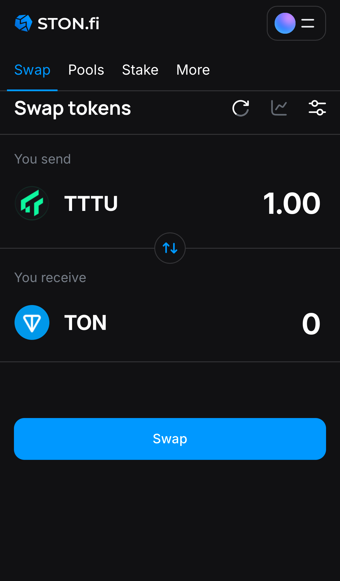 Input the quantity of tokens you‘re selling (or buying), and let the algorithm do all the calculations.