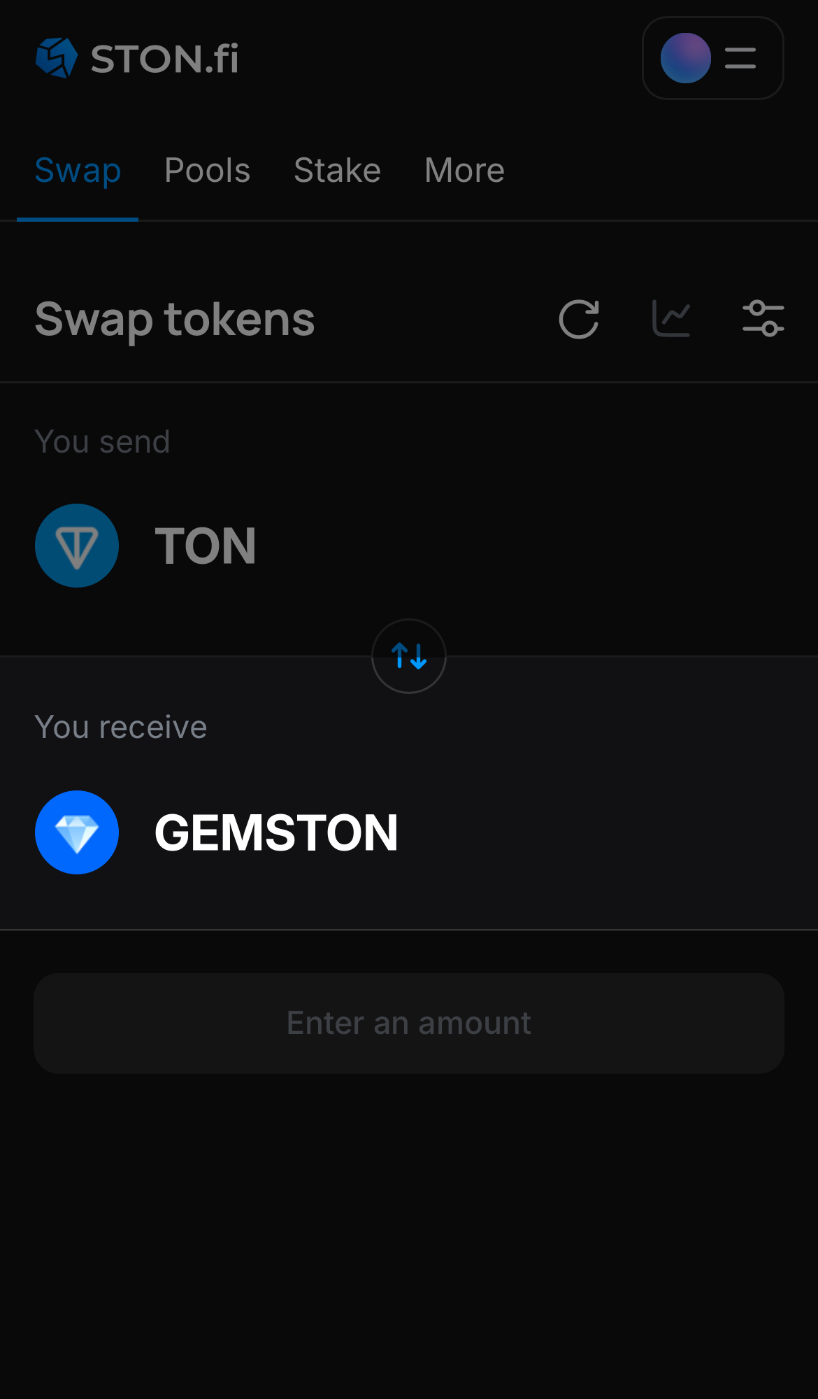 Chọn GEMSTON trong ô ‘You receive‘.
